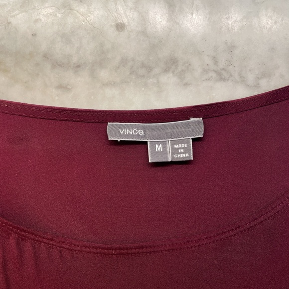 VINCE brand, 100% silk, maroon, never worn, chic boxy blouse. - Picture 3 of 4